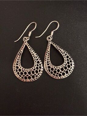Sterling Silver Teardrop Filigree Earrings - 925 Silver ~ New in Package